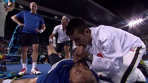 #AusOpen Moments #17: That time you need to call on Dr Novak Djokovic 🚑 See more moments like these in 2017: bit.ly/AO17Tickets | Australian Open