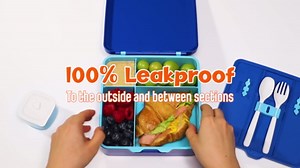 Fimibuke Bento Lunch Box for Kids, Leak Proof Toddler Bento Box with 4 Compartments BPA Free Dishwasher Safe Lunch Container with Utensils, Ideal Portion Sizes for Ages 3-12 Girls Boys for School