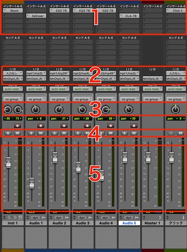 トラック調整とミキサーウィンドウ  ProTools の使い方