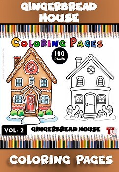 Coloring Pages of Gingerbread House Vol. 2 – 100 Festive Designs for All Ages