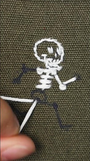 Running Skeleton.Easy 2-Stitch Hand Embroidery #skeleton #embroidery #handembroidery #stitch