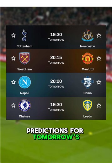 Football Predictions for Tomorrow's Matches