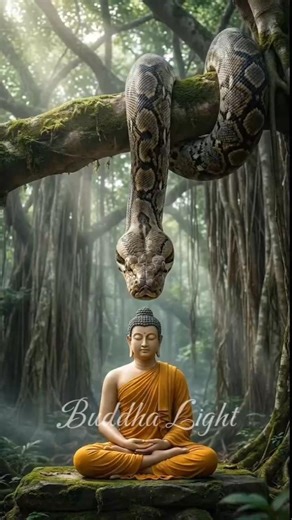 The Old Man Bravely Chases Away a Python to Protect the Buddha 🙏🙏🙏 #buddhism #shorts
