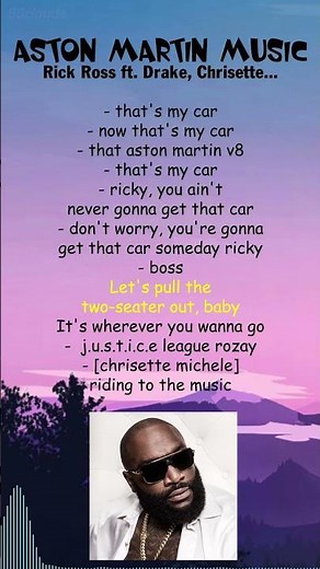 Rick Ross ft. Drake, Chrisette Michele - Aston Martin Music (Lyrics) #shorts