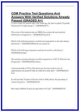 CDM Practice Test Questions And Answers With Verified Solutions Already Passed GRADED A 636x882