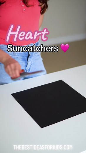 HEART SUNCATCHERS ❤️ 💜 ❤️ These may be one of the prettiest 😍 suncatchers I have made - and you won’t believe how easy they are! I love making suncatchers ☀️ with the kids because it’s an easy craft and you get to enjoy the suncatcher on your windows when you’re done. 🪟 😍 Here’s what you need: * \tSelf laminating paper or contact paper * Black cardstock or construction paper * \tTissue paper - save it from gift bags to recycle too! ♻️ * \tScissors * \tPencil Let me know in the comments if yo