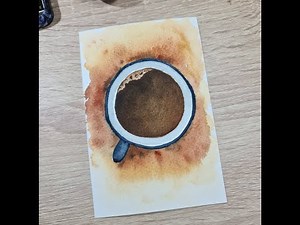 Watercolor Cup of Coffee Process Video from Emma Lefebvre's YouTube Tutorial