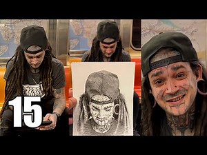 Drawing strangers realistically in NYC and giving it to them! (CRAZY REACTIONS!)
