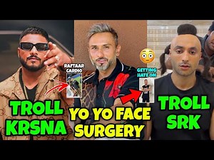 HONEY SINGH FACE SURGERY 😱 RAFTAAR TROLL KRSNA | HARSH BENIWAL REEL ON SRK FUNNY GIF