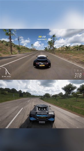 🔥❤️‍🔥 BUGATTI VEYRON VS BUGATTI CHIRON CARS TOP SPEED 🔥❤️‍🔥#shorts #shortsfeed #forzahorizon5