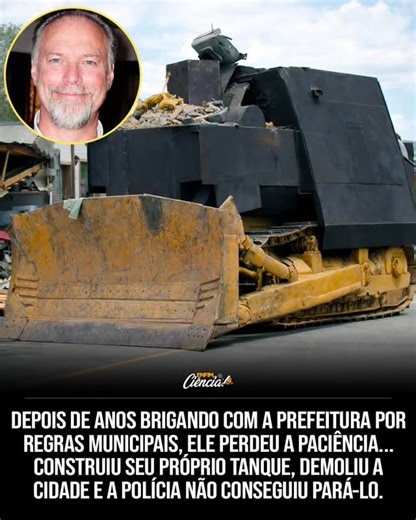 Jai Silva on Instagram: "Em 2004, um mecânico de escapamentos chamado Marvin Heemeyer decidiu se vingar da própria cidade… construindo um tanque improvisado. Marvin enfrentava uma briga com a cidade por leis municipais que afetavam seu negócio, em Granby, havia anos. Ele sentia que as decisões do conselho municipal estavam arruinando sua oficina e, quando cortaram a ligação de esgoto do local e ainda o multaram por isso, ele perdeu o controle. Mas, em vez de entrar com um processo judicial, Marv