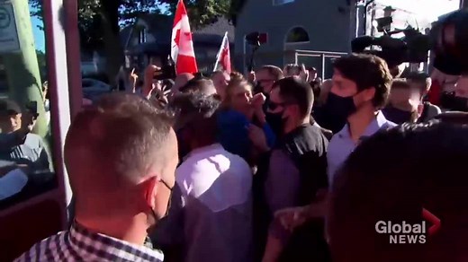 Canada election: Protesters throw gravel at Trudeau in London, Ont.