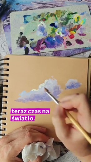 How to paint 3D clouds? Cloud shape, cloud volume #katarzynakostrzeba