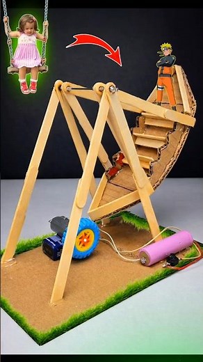 dey creative mini jhula DC motor with 6th class best project school ke liye #viral#project #science