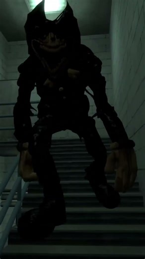 Gmod bendy attacks you in a stairwell POV #gaming #horror #gmod
