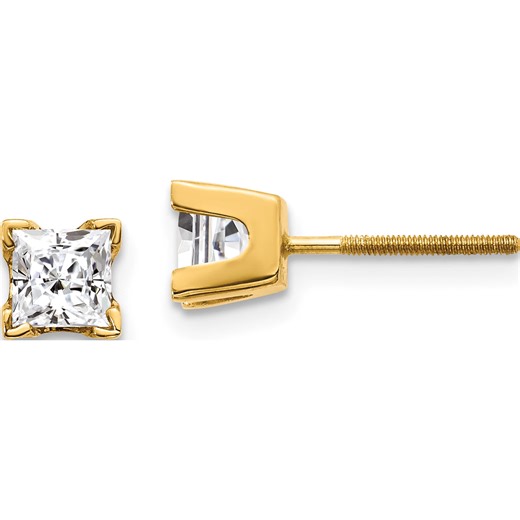 14K Yellow Gold Vs Quality Complete Princess-Cut Diamond Earrings (4 X 4) Made In United States xap6vs
