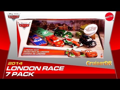Disney Pixar Cars Diecast London Race 7 Pack 2014 1:55 Scale Mattel