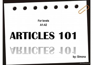 Introduction to articles (a, an, the, zero article)