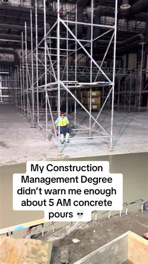 From 2 PM classes to early morning pours ☕🏗️ #constructionmanagement #constructionlife #construction #constructionsite #constructionworker
