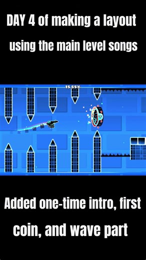 Day 4 of making a Geometry Dash layout using the main level songs. #geometrydash #gd #viral #robtop