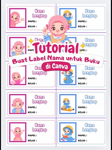 Cara Membuat Label Nama Buku di Canva