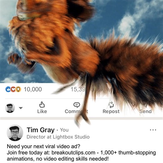 Boost your sales with our high-converting Video Ads in just 3 clicks. Create any of these NEW video ads with our fast drag & drop editor, accessible from any browser in under 30 seconds. ✅ 1,000 thumb-stopping animations ✅ New animations added weekly ✅ No video editing skills required ✅ Premium music library included ✅ 100% ad compliant Get more sales on Instagram, Facebook, LinkedIn, YouTube, your website or even inside Messenger! Get started for FREE! 👉 https://breakoutclips.com/ | Breakout C