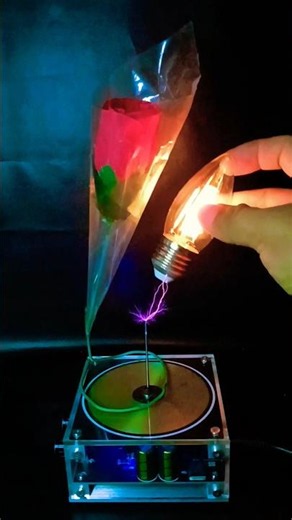 This Tesla Coil Experiment Is for You ❤️⚡ #teslacoil #experiment #experiment