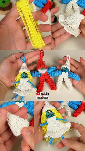 Crochet worm (smurf papa) keychain. A great project that kids will love. Part 3 | Knitting2013