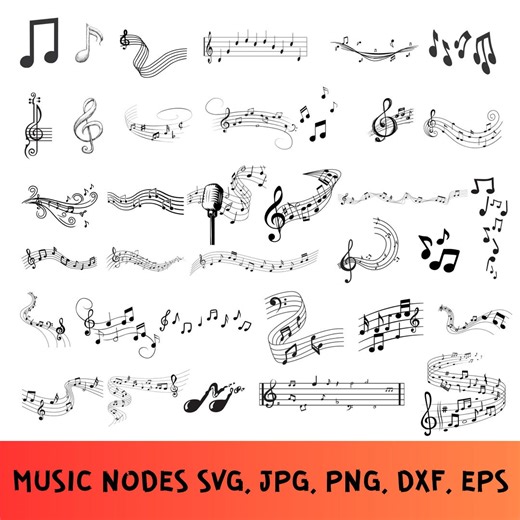 Music Notes SVG Bundle, Musical Clipart for Cricut, Silhouette (digital Download) - Etsy