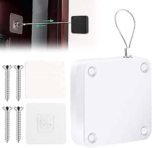 2024 Upgraded Automatic Door Closer, 1000g Automatic Screen Door Closer Sliding Screen Auto Door Closer with Steel Drawstring, Drill-Free Door Closer for Home Residential Commercial Bedroom (1PC)