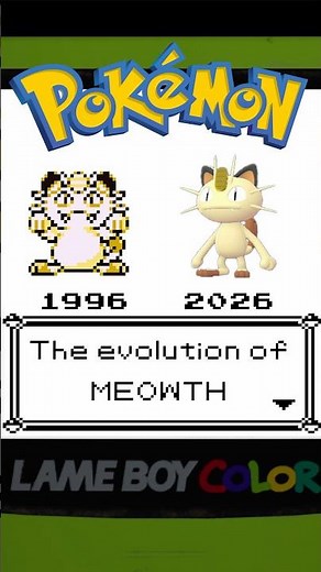 The evolution of Meowth in Pokemon 1996-2026 #evolution #pokemon #shorts