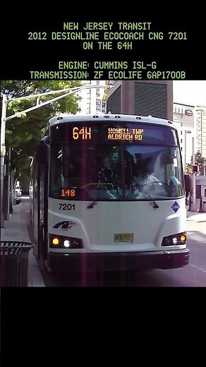 2012 Designline ECOCoach CNG Commuter 7201 On The 64H #nj #njt #njtransit #newjersey #jerseycity
