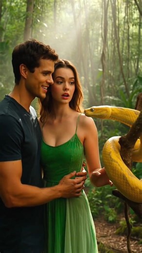 A Romantic Jungle Date Meets a Tiny Anaconda! 🐍❤️ #shorts