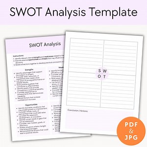 SWOT Analysis Template – Printable Evaluation & Planning Tool - Etsy