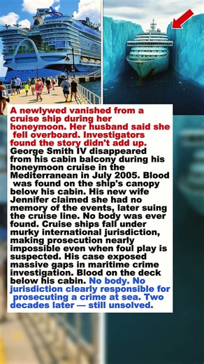 A groom vanished from his honeymoon cruise ship. Blood was found on the deck below his cabin #shorts