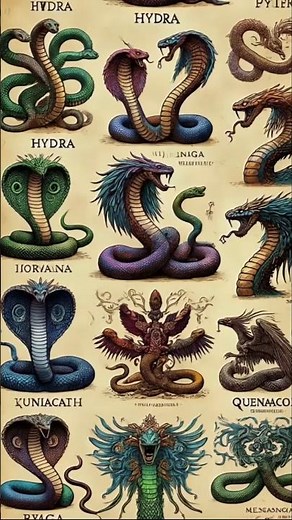 "Top 10 Most Powerful Snake Gods in Mythology 😨🐍 (Hydra, Quetzalcoatl, Naga) #Shorts"