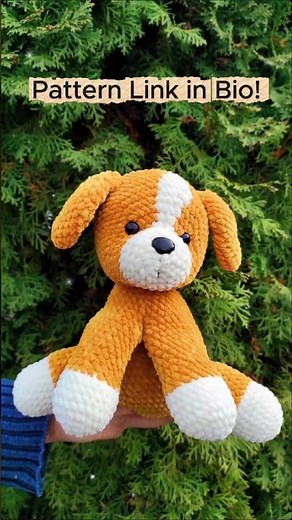 Easy Plush Puppy Crochet Pattern 🐶 (Beginner Amigurumi Tutorial) #shorts #crochet