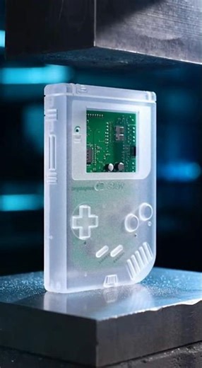 LAB TEST: 100 Tons vs "Crystal Game Boy" 🧪💎 初代ゲームボーイが水晶に？ #asmr #shorts