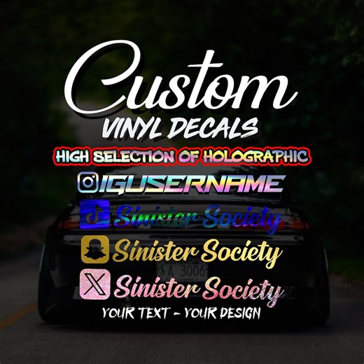Custom Instagram Username Vinyl Decal - Social Media Car Window Sticker - Etsy