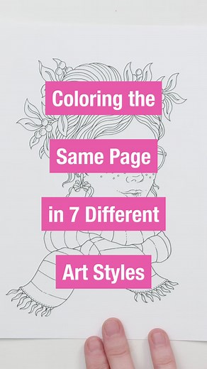 Coloring the Same Page in 7 Different Ways! Which Style Stands Out?