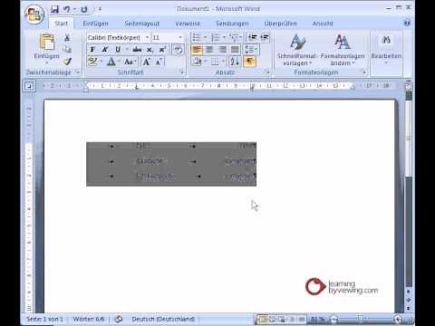 Microsoft Word Tutorial Deutsch Tabulatoren