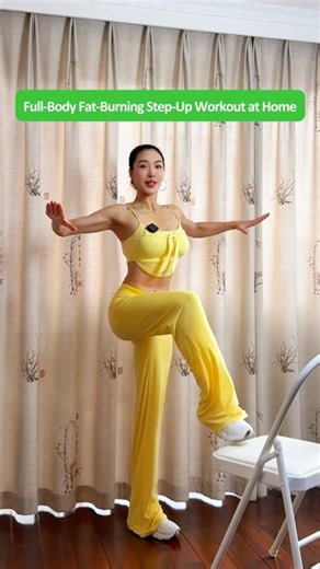 4 At Home Step Up Moves to Burn Belly Fat, Sculpt Your Back & Define Your Neck
