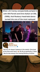 In SNL (1996), Jim Carrey joining Will Ferrell and Chris Kattan for the Roxbury head-bob dance #fblifestyle | Jenifer Horror Story
