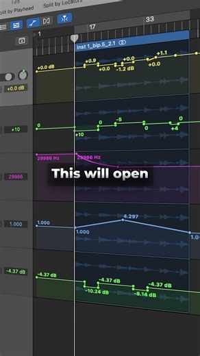 Show all active automation on a track #logicpro #logicprox #logicprotips #musicproduction #mixing