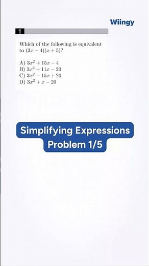 SAT Math Simplifying Expression Drill: Problem 1/5 #shorts #satprep #satmath