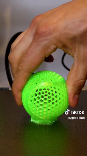 3D Printed Airless Ball | TPU Transparent Green | Bambu Lab A1 Mini