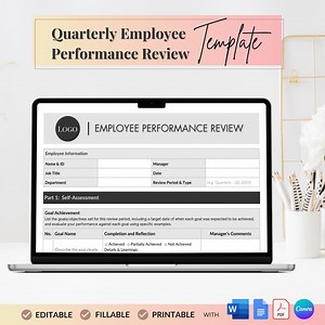 Quarterly Employee Performance Review Template: Customizable Feedback (digital Download) - Etsy