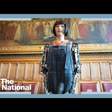 Robot artist addresses UK parliament