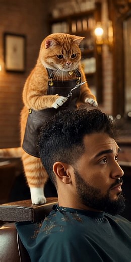 2.2K views | The legendary Barber Cat is back! ✂️ One sneeze, a...