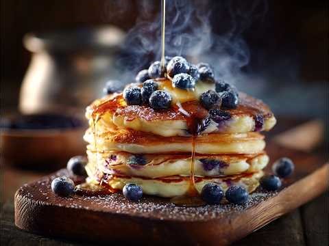 Breakfast Food Background Video for Restaurants | Pancakes, Eggs, Bacon | 4K 3.5 Hour no music